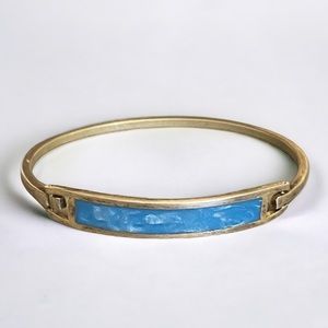 Vintage Women’s Blue Silver Tone Bangle Bracelet